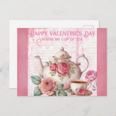 ヴィンテージハッピーバレンタインデー ポストカード (正面/裏面)
