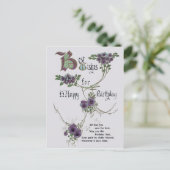 ヴィンテージハッピーバースデーはがき ポストカード (スタンド正面)