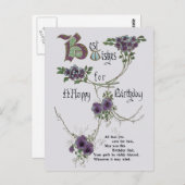 ヴィンテージハッピーバースデーはがき ポストカード (正面/裏面)