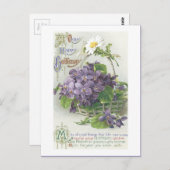 ヴィンテージハッピーバースデーはがき ポストカード (正面/裏面)