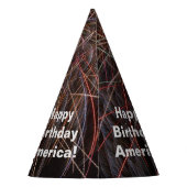 ヴィンテージハッピーバースデーアメリカ花火パーティーハット パーティーハット (裏面)