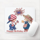ヴィンテージハッピーバースデーアメリカ マウスパッド (マウス)