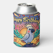 ヴィンテージハッピーバースデーカラフルオウム 缶クーラー (缶裏面)
