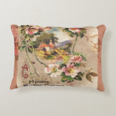 ヴィンテージハッピーバースデーカードアートワーク アクセントクッション (裏面)