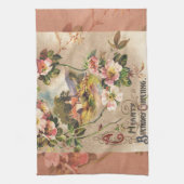 ヴィンテージハッピーバースデーカードアートワーク キッチンタオル (縦)