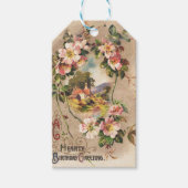 ヴィンテージハッピーバースデーカードアートワーク ギフトタグ (正面)