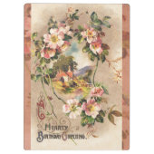 ヴィンテージハッピーバースデーカードアートワーク クリップボード (裏面)