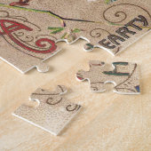 ヴィンテージハッピーバースデーカードアートワーク ジグソーパズル (側面)