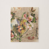 ヴィンテージハッピーバースデーカードアートワーク ジグソーパズル (縦)