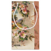 ヴィンテージハッピーバースデーカードアートワーク スモールペーパーバッグ (裏面)