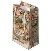 ヴィンテージハッピーバースデーカードアートワーク スモールペーパーバッグ (正面アングル)