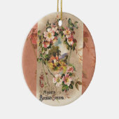 ヴィンテージハッピーバースデーカードアートワーク セラミックオーナメント (右)