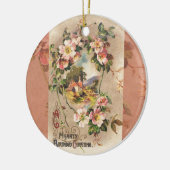 ヴィンテージハッピーバースデーカードアートワーク セラミックオーナメント (左)