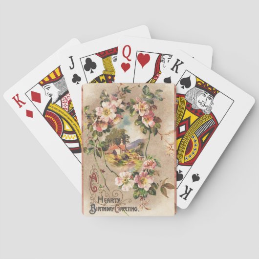 ヴィンテージハッピーバースデーカードアートワーク トランプ (裏面)