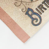 ヴィンテージハッピーバースデーカードアートワーク フリースブランケット (角)