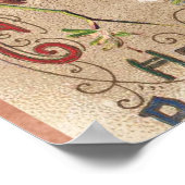 ヴィンテージハッピーバースデーカードアートワーク ポスター (角)