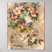 ヴィンテージハッピーバースデーカードアートワーク ポスター (正面)