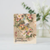 ヴィンテージハッピーバースデーカードアートワーク ポストカード (スタンド正面)