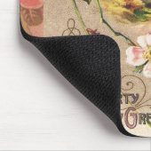 ヴィンテージハッピーバースデーカードアートワーク マウスパッド (コーナー)