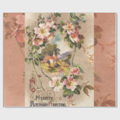 ヴィンテージハッピーバースデーカードアートワーク ラッピングペーパー (フラット)