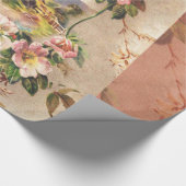 ヴィンテージハッピーバースデーカードアートワーク ラッピングペーパー (角)