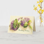 ヴィンテージハッピーバースデーカード カード (黄色い花)