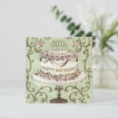 ヴィンテージハッピーバースデーケーキ シーズンカード (スタンド正面)