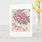 ヴィンテージハッピーバースデーシスターブーケ カード (黄色い花)