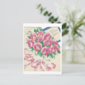 ヴィンテージハッピーバースデーシスターブーケ ポストカード (スタンド正面)