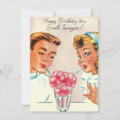 ヴィンテージハッピーバースデースウェル10代の若者ホリデーカード シーズンカード (正面)