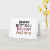 ヴィンテージハッピーバースデーハクナマタタアイディア カード (黄色い花)