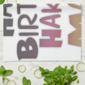 ヴィンテージハッピーバースデーハクナマタパープルインスピア キッチンタオル (折り畳み)