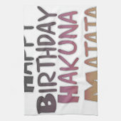 ヴィンテージハッピーバースデーハクナマタパープルインスピア キッチンタオル (縦)