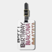 ヴィンテージハッピーバースデーハクナマタパープルインスピア ラゲッジタグ (正面縦)