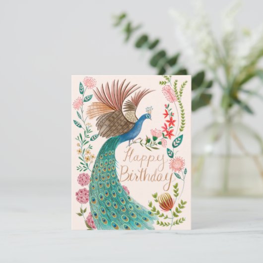 ヴィンテージハッピーバースデーピーコック シーズンカード (スタンド正面)