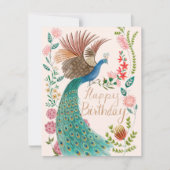 ヴィンテージハッピーバースデーピーコック シーズンカード (正面)
