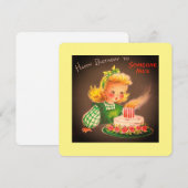 ヴィンテージハッピーバースデー女吹の子のアウトキャンドル シーズンカード (正面/裏面)