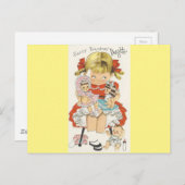 ヴィンテージハッピーバースデー娘 ポストカード (正面/裏面)