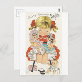 ヴィンテージハッピーバースデー娘 ポストカード (正面/裏面)