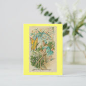 ヴィンテージハッピーバースデー春蝶 ポストカード (スタンド正面)