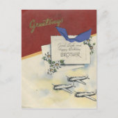 ヴィンテージハッピーバースデー機付きブラザー ポストカード (正面)