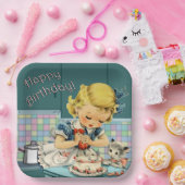 ヴィンテージハッピーバースデー紙プレート ペーパープレート (パーティー)