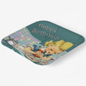 ヴィンテージハッピーバースデー紙プレート ペーパープレート (傾斜あり)