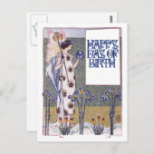 ヴィンテージハッピーバースデー ポストカード (正面/裏面)