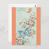 ヴィンテージハッピーバースデー ポストカード (正面/裏面)