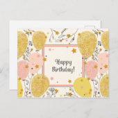 ヴィンテージハッピーバースデー ポストカード (正面/裏面)