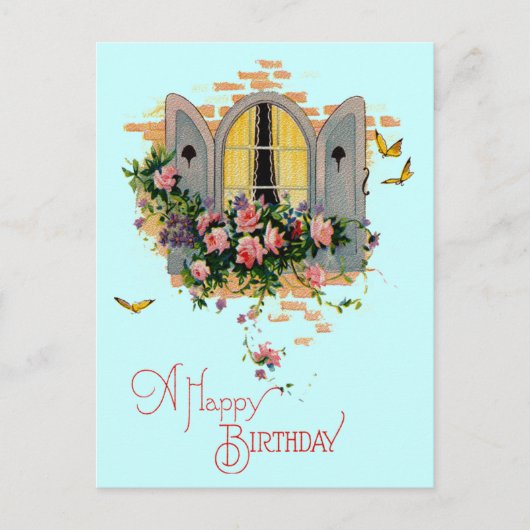 ヴィンテージハッピーバースデー ポストカード (正面)