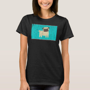 ヴィンテージハッピーパグ顔マスク Tシャツ