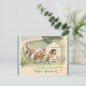ヴィンテージハッピービー誕生日ホリデーハガキ シーズンポストカード (スタンド正面)