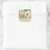 ヴィンテージハッピービー誕生日 スクエアシール (バッグ)